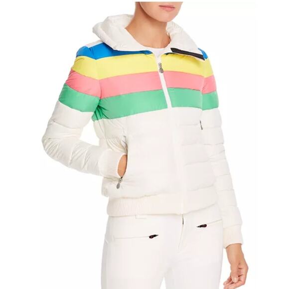 NWT Perfect Moment Womens Snow White Rainbow Queenie Goose Down Jacket Size L - Picture 8 of 16